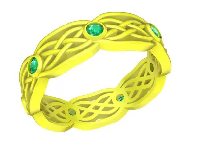 Luxury Celtic Woven Eternity Ring 3D Model for Fine Jewelry 4618 3D print model