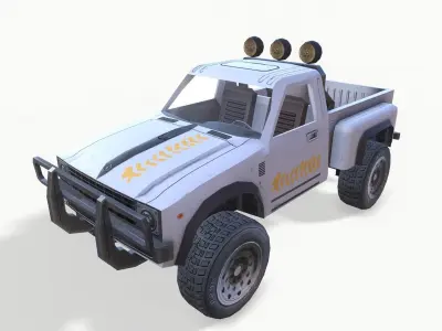 PickUp White Low-poly 3D model