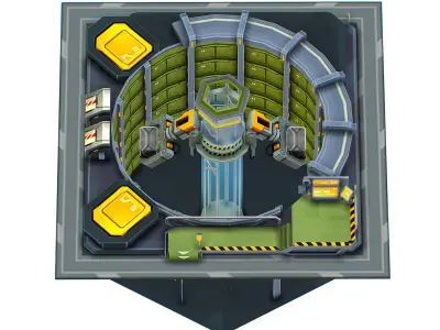 isometrical WareHouse platform upgrade 03 Low-poly 3D model