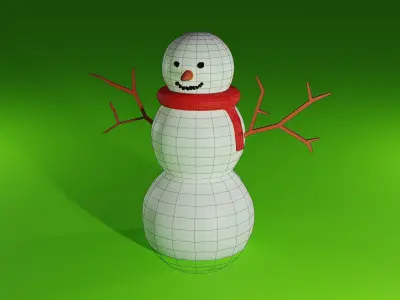 Christmas and New Year Set Low-Poly 3D Model Free low-poly 3D model