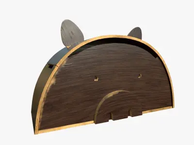 Pig Toy Box for Playing Equipments Child Room Wood Edition 3D model