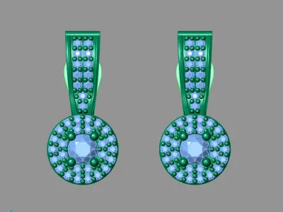 Women Earrings 3DM STL Womens Earring Renders 3D print models   3D print model 33