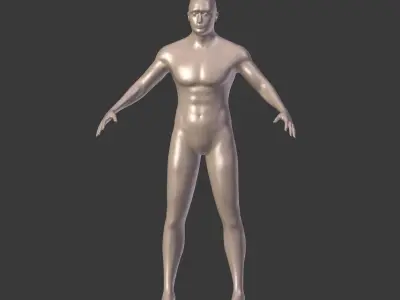  Surfer -- 3 Skin Textures Low-poly 3D model