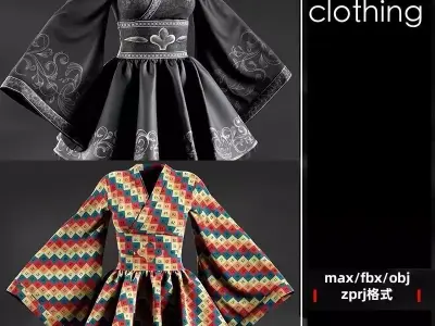 Unique Fusion Style 3D Clothing Model Asian 3D model