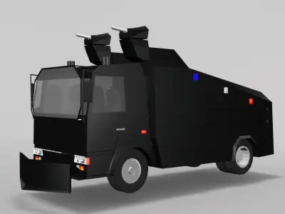 Anti-riot trucks Low-poly 3D model