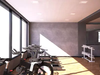 Gym Interior Low-poly 3D model