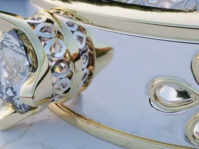 Diamond Ring- Floral Radiance 3D print model