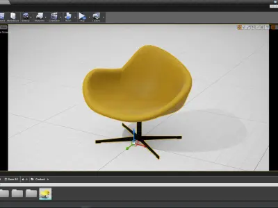 PlusHalle K2 Swivel Chair UE4 Low-poly 3D model