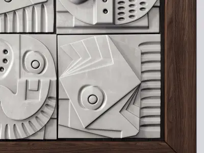 Panel decorative cube  square n2 3D model