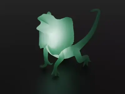 Indirect lighting of frilled lizard 3D model
