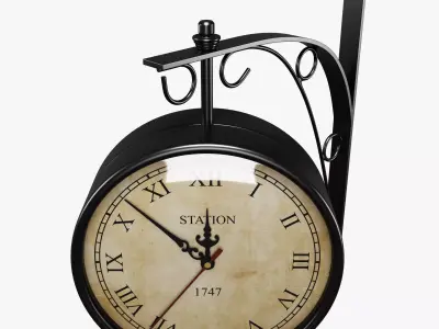 Antique Clock Station 3D model