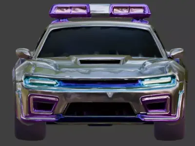 Futuristic Stylized Police Interceptor 3D Model Low-poly 3D model