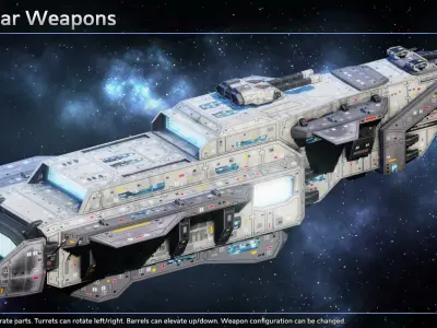 Spaceship Mothership Low-poly 3D model