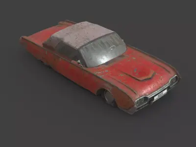 Abandoned Car - Ford Thunderbird 1962 Low-poly 3D model