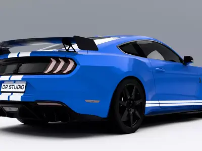 Ford Mustang Shelby GT500 2020 Low-poly 3D model