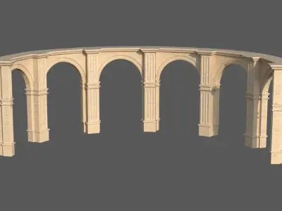 Classic Roman or greek  Peristyle Arc Low-poly 3D model