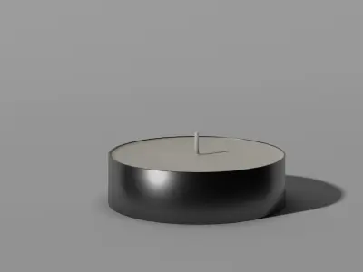 Tealight set candle Low-poly 3D model