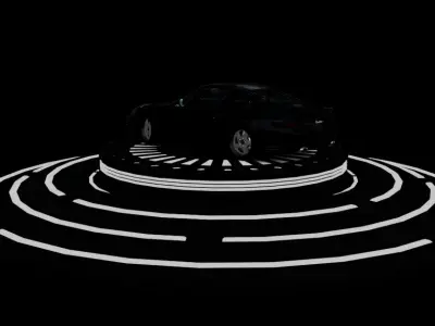 Porsche 911 966 turbo 1989 animated Low-poly 3D model