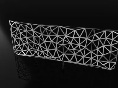 Triangulated Wall Random Pattern Offset Frame Parametric 3D model