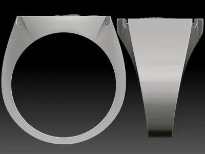 Eagle Man Ring Sculpture Jewelry gold silver 3D print model