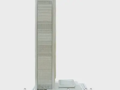 Futuristic Skyscraper Architectural Model Low-poly 3D model