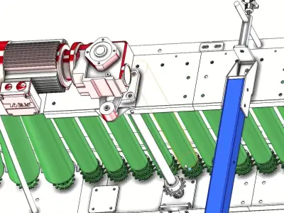 Curved Roller Conveyor - Adjustable Material Handling System 3D model