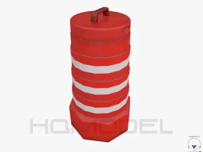 Barrier PBR traffic cone Low-poly 3D model