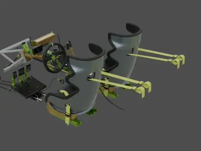 Highpoly Rally car interior parts 3D model