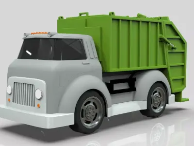 Garbage truck Cartoon Vehicle Low-poly 3D model