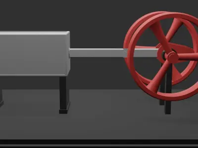 Simple animated engine Free 3D model