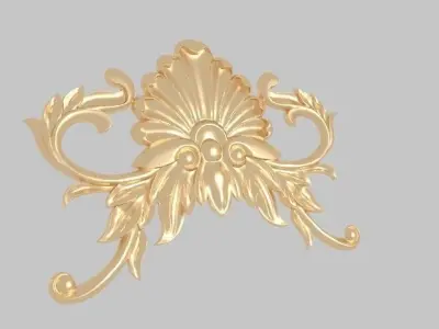 Classic mirror frame inlaid wood interior luxurious 3D model  3D model