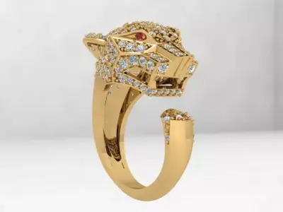 The Panther Ring  3D print model