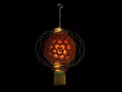 Chinese Red Lantern  Low-poly 3D model