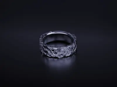 Lizard Scales Ring Band 3D print model