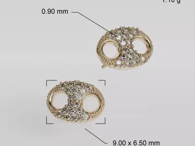 Diamond earring 3D print model