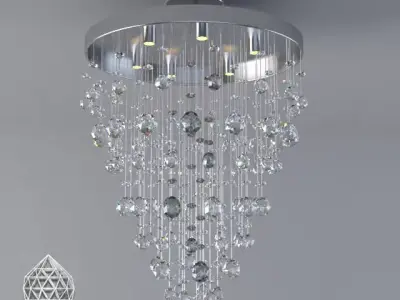 Crystal ceiling light Free 3D model