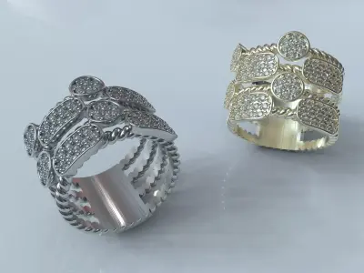 vintage women diamond ring 3dm 3D print model