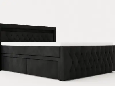 Franco Luxury Bed Package 180x200led Lighting Black Art Low-poly 3D model