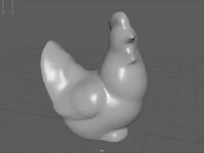 CERAMIC HEN Low-poly 3D model