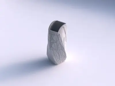 Vase twisted arc quadratic with random triangle plates 3D print model
