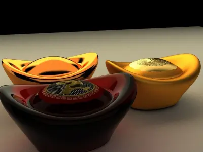 Chinese gold ingot 3D model order