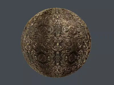 Steampunk Seamless PBR Texture 14 Texture