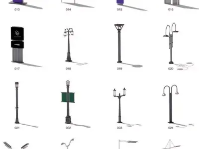 street signs and items 3D model