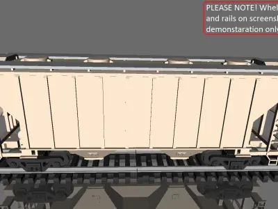 Trinity Rail 2-bay 37 ft Covered Hopper printable in H0 Scale 3D print model