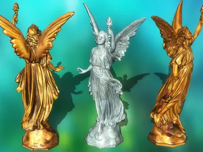 3DRT - Ancient statues pack   Low-poly 3D model