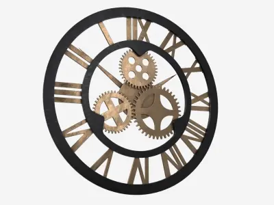 Decorative Gear Wall Clock 3D model