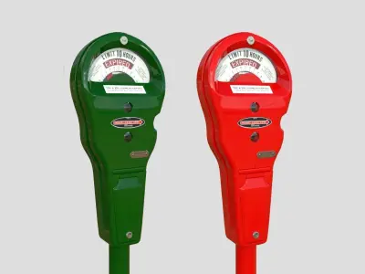 Parking Meter Collection Low-poly 3D model