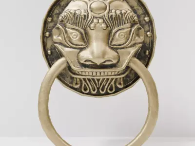 Chinese Style Beast Head Door Knocker 4 - Low Poly PBR Model Low-poly 3D model