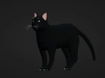 Low poly - Stylized cats - Bombay Cat Low-poly 3D model