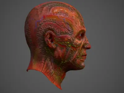 Zombie Head 01 Low-poly 3D model